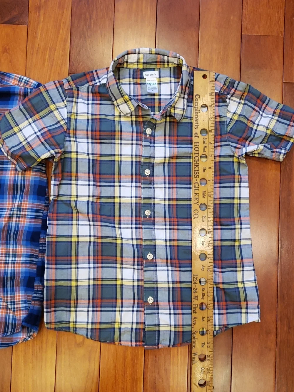 Carter's Boys size 12 Plaid Button Down Shirts.